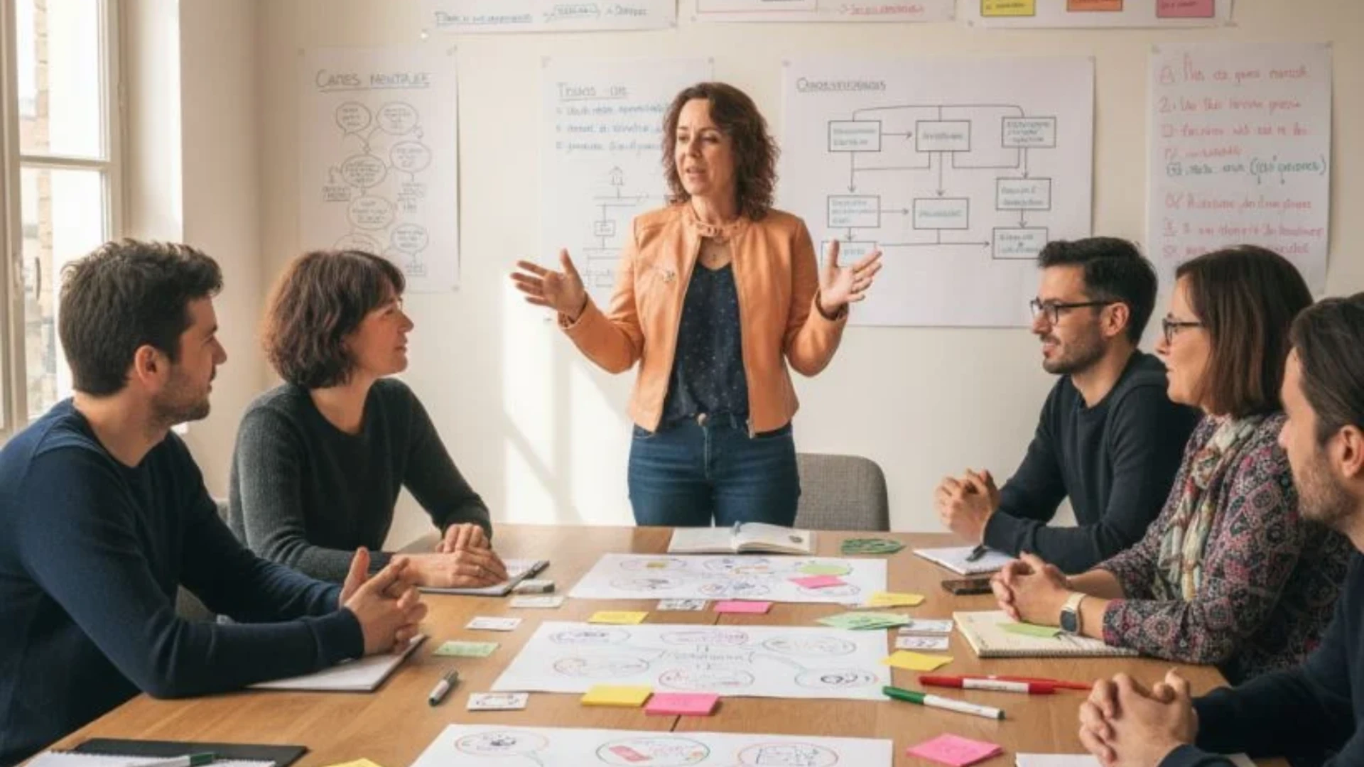 Equipe dialogando sobre condições de trabalho, colaboração e gestão de riscos psicossociais
